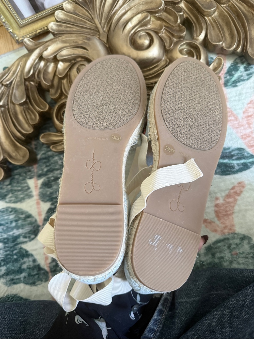 Jessica Simpson Floral Embroidered Espadrilles in Light Blue and Red - Picture 3 of 5